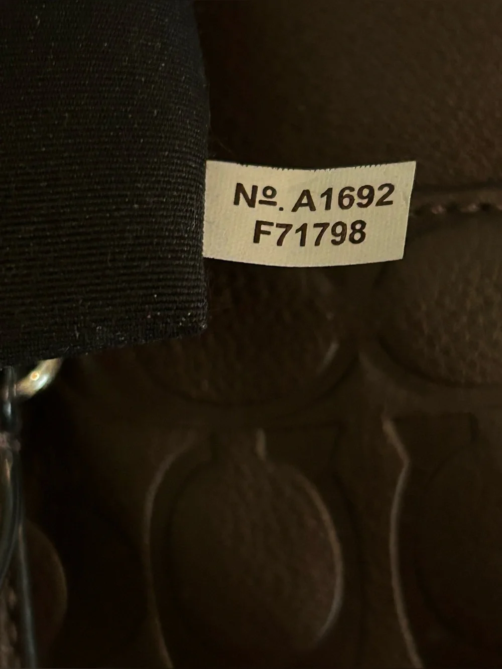 Coach Slim Brief Men's Embossed Leather Laptop Bag - Dark Brown F71798